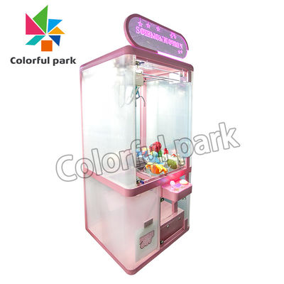 Máquina de cristal de la grúa de la garra del juguete de la muñeca de los juegos de Arcade Gift del metal completamente transparente de fichas de la máquina