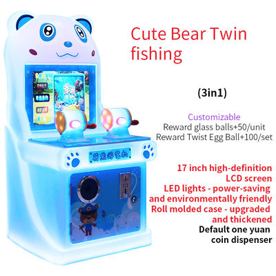 Máquina de juego de monedas con ranura para monedas, comercial, para dos personas, juego de pesca