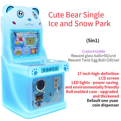 17 pulgadas Cute Bear máquina de juego operada por monedas de hielo y nieve parque de juegos arcade máquina de juego 220V