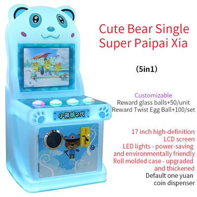 17 pulgadas de moda Cute Bear Arcade con botón operado por moneda máquina de juego
