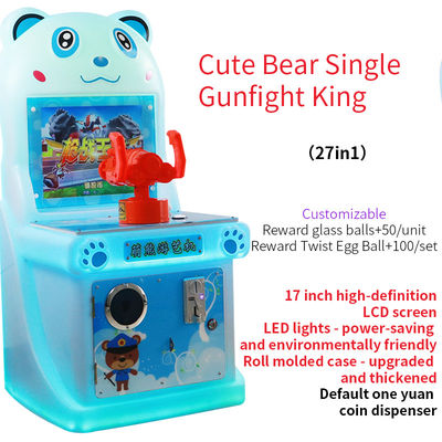 Arcade Cabinet Bear Coin Mall Robot Children Single Player Gunfight King juego de disparos