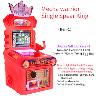 Gestión de monedas Mech Guerrero Rey de lanza única Disparando máquinas de juegos de arcade para niños para el hogar