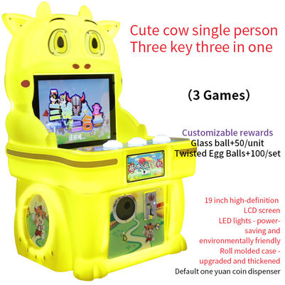 Alta Calidad Cute Cow Tres teclas Tres en Uno Jugador Solo Botón Juego de Arcade 19 pulgadas