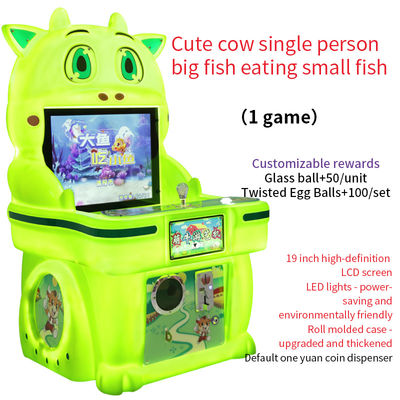 Cow Cute Single-player operado con monedas Pez grande comiendo peces pequeños máquina de juego de 19 pulgadas