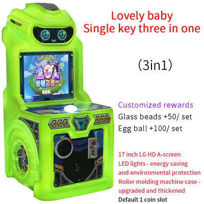 Nuevo modelo de 17 pulgadas Máquina de juego de alta definición con botón único Tres en uno para niños
