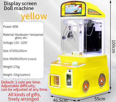 Yellow Mini Claw Machine Automatic Vending Machine Plush Toy Children's Arcade Machine